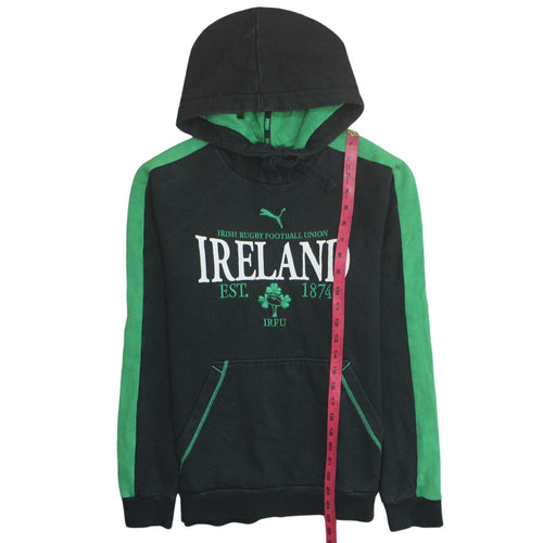 Puma Men’s Black Green Ireland Rugby Hoodie Size S Pullover
