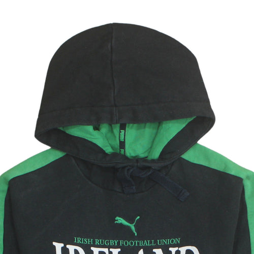 Puma Men’s Black Green Ireland Rugby Hoodie Size S Pullover