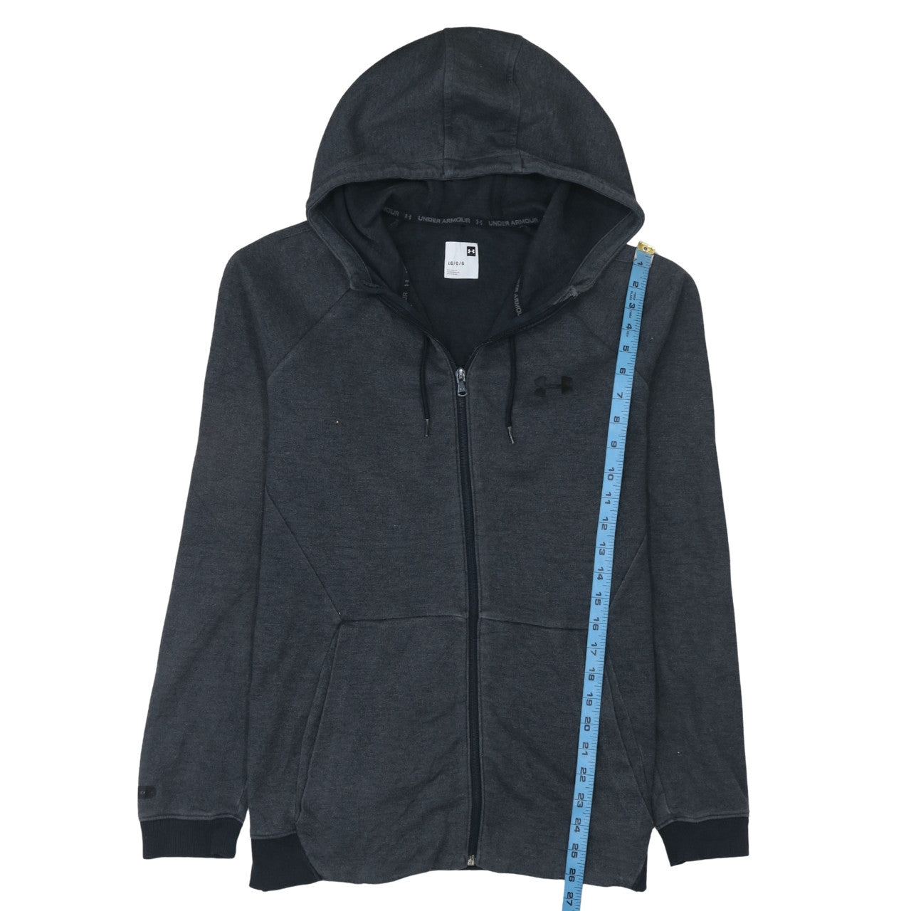 Under Armour Men's Black Large Full Zip Hoodie Cotton Blend