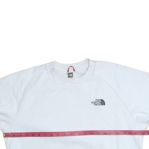 The North Face Men's White Logo Crew Neck Cotton Sweatshirt M
