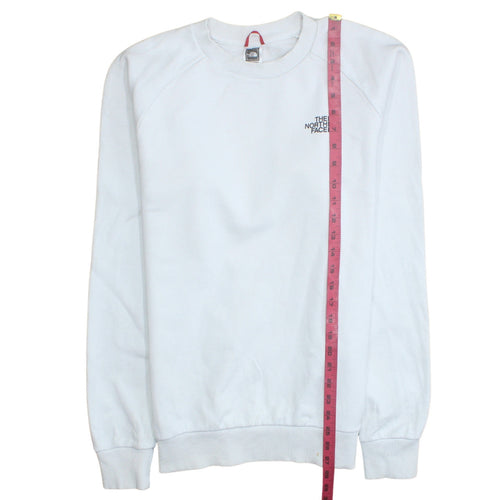 The North Face Men's White Logo Crew Neck Cotton Sweatshirt M