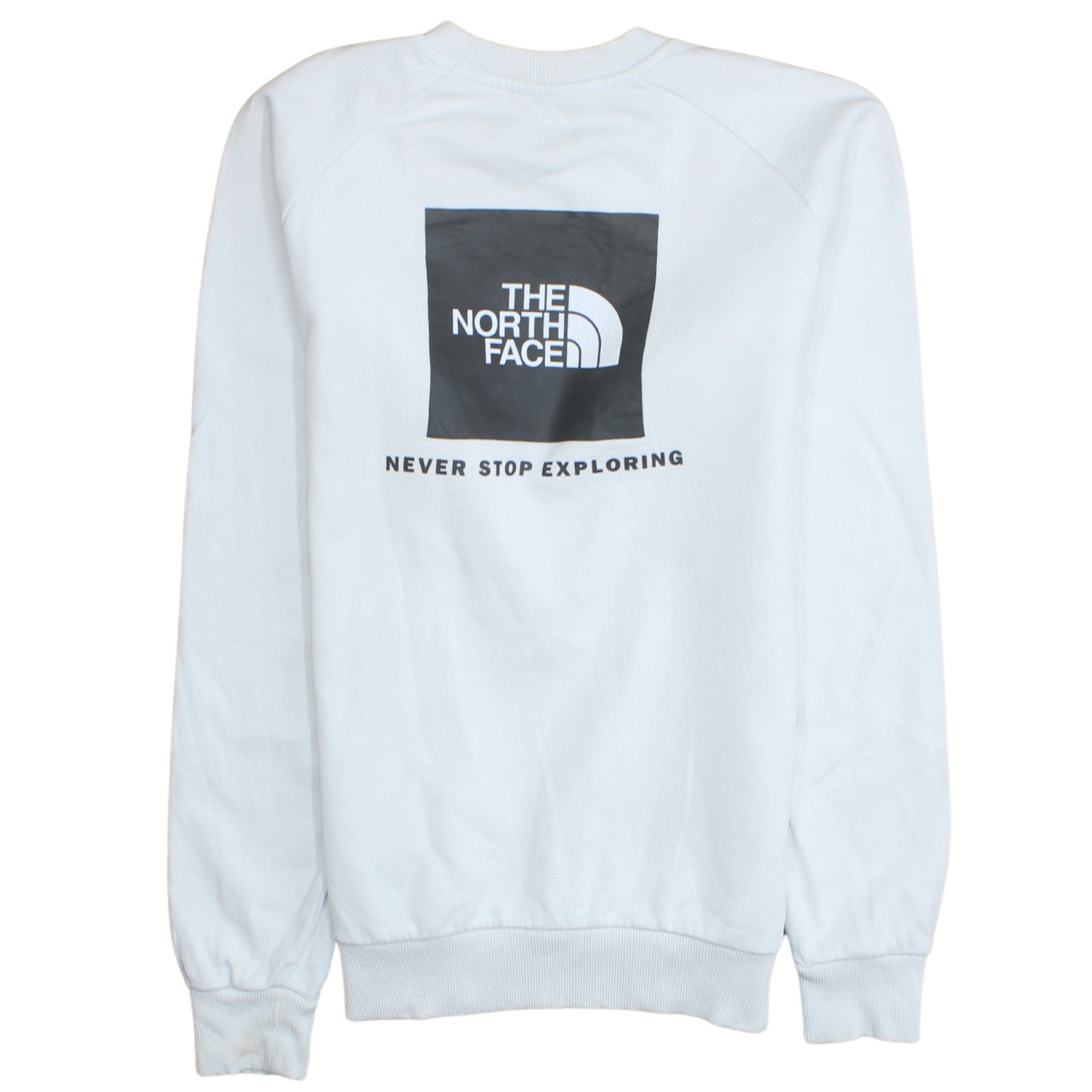 The North Face Men's White Logo Crew Neck Cotton Sweatshirt M