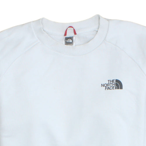 The North Face Men's White Logo Crew Neck Cotton Sweatshirt M