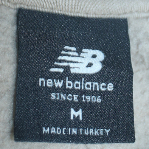 New Balance Womens Beige Crew Neck Pullover Sweatshirt M Cotton Blend