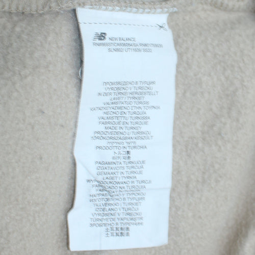 New Balance Womens Beige Crew Neck Pullover Sweatshirt M Cotton Blend