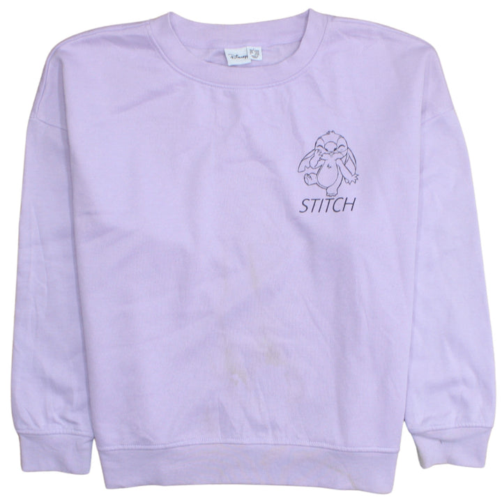 Disney Primark Women Lilac Stitch Sweatshirt Size L 14/16 Cotton Blend