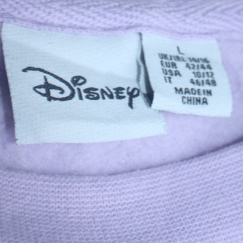 Disney Primark Women Lilac Stitch Sweatshirt Size L 14/16 Cotton Blend