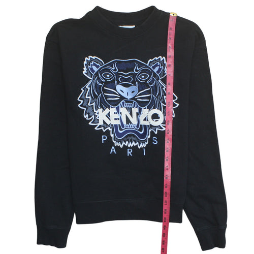 Kenzo Women Black Tiger Embroidered Pullover Sweatshirt Size S
