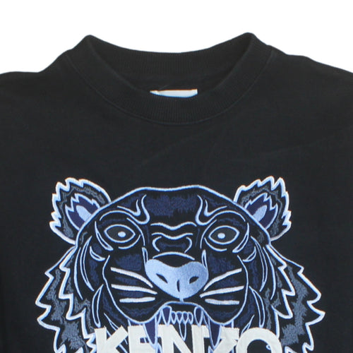 Kenzo Women Black Tiger Embroidered Pullover Sweatshirt Size S