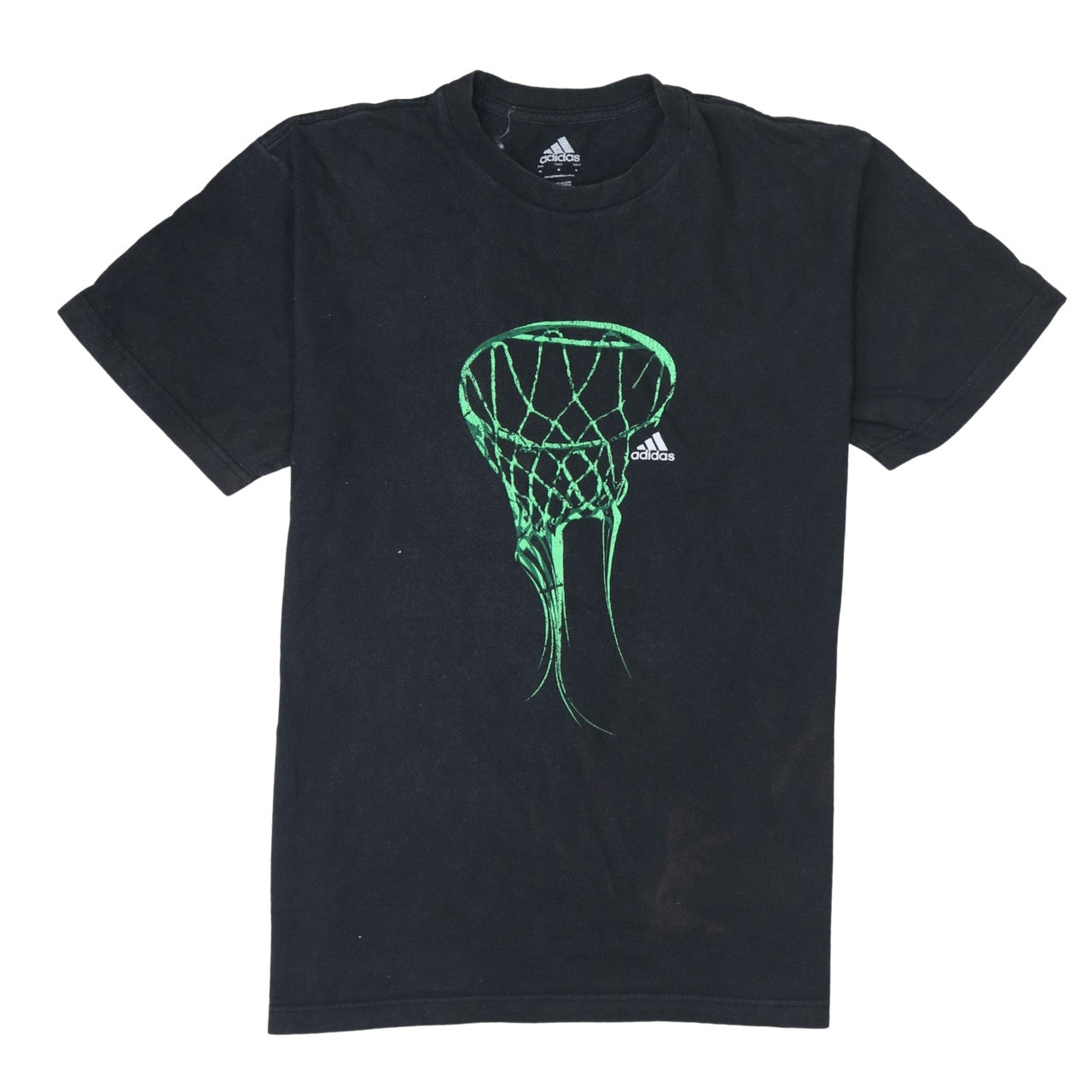Adidas Men's Black Graphic Basketball Hoop T-Shirt Size M