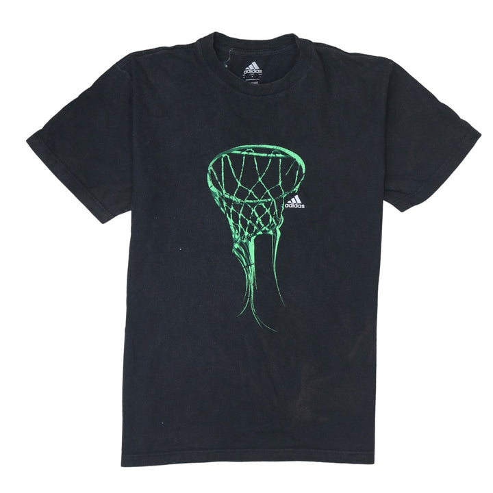 Adidas Men's Black Graphic Basketball Hoop T-Shirt Size M