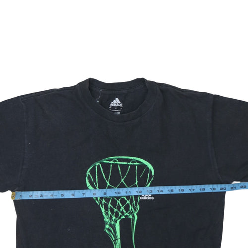 Adidas Men's Black Graphic Basketball Hoop T-Shirt Size M