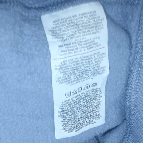 Nike Men's Blue Pullover Sweatshirt M Crew Neck Fleece Regular Fit