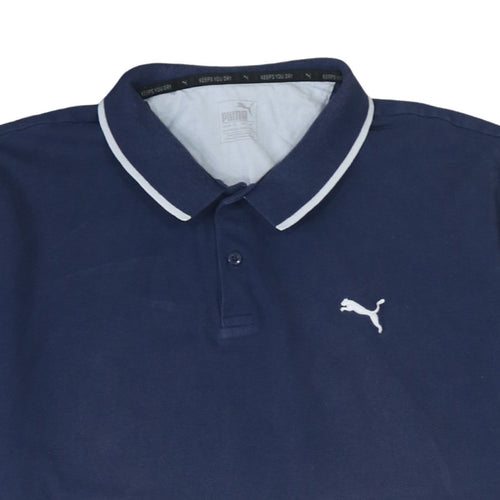 Puma Men's Blue XL Regular Fit Short Sleeve Polo Shirt