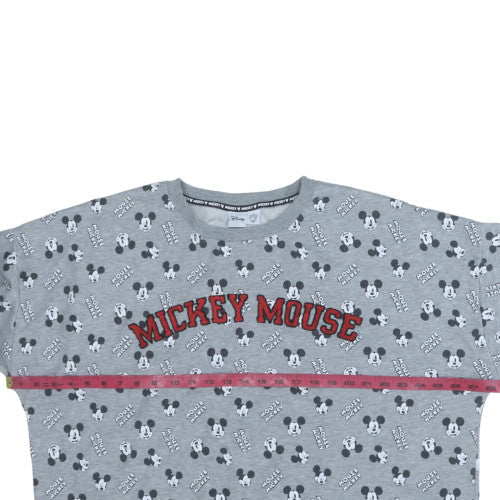 Disney Women Grey Mickey Mouse XL Sweatshirt Crew Neck Pullover