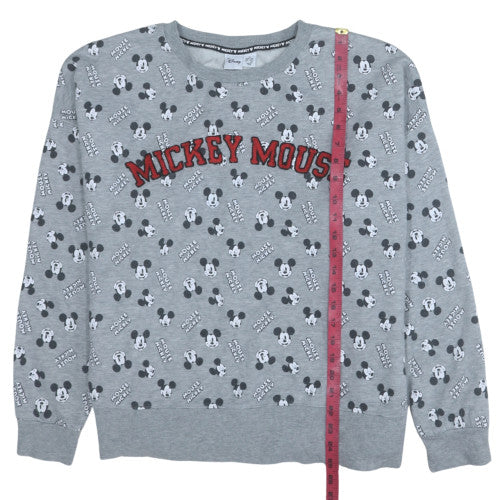 Disney Women Grey Mickey Mouse XL Sweatshirt Crew Neck Pullover