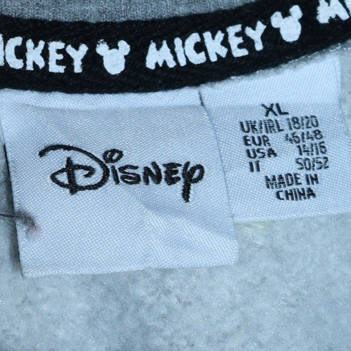 Disney Women Grey Mickey Mouse XL Sweatshirt Crew Neck Pullover