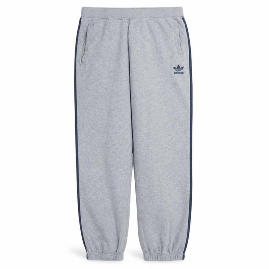 Front view of Adidas men’s grey l sweatpants joggers elastic waist casual