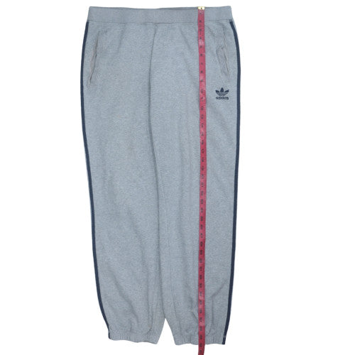 Adidas Mens Grey L Sweatpants Joggers Elastic Waist Casual