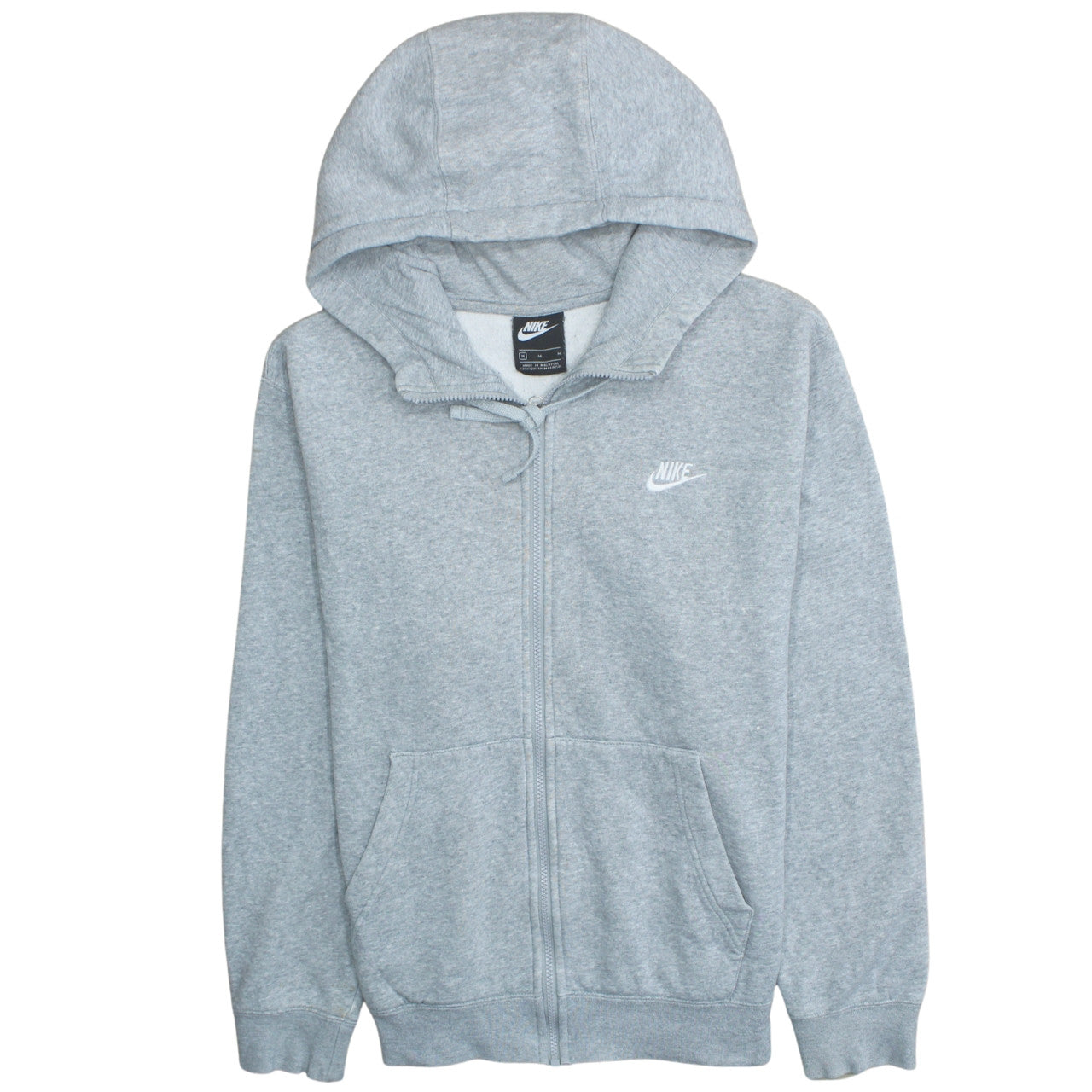 Nike Men's Grey Full Zip Hoodie Size M Fleece Sweatshirt