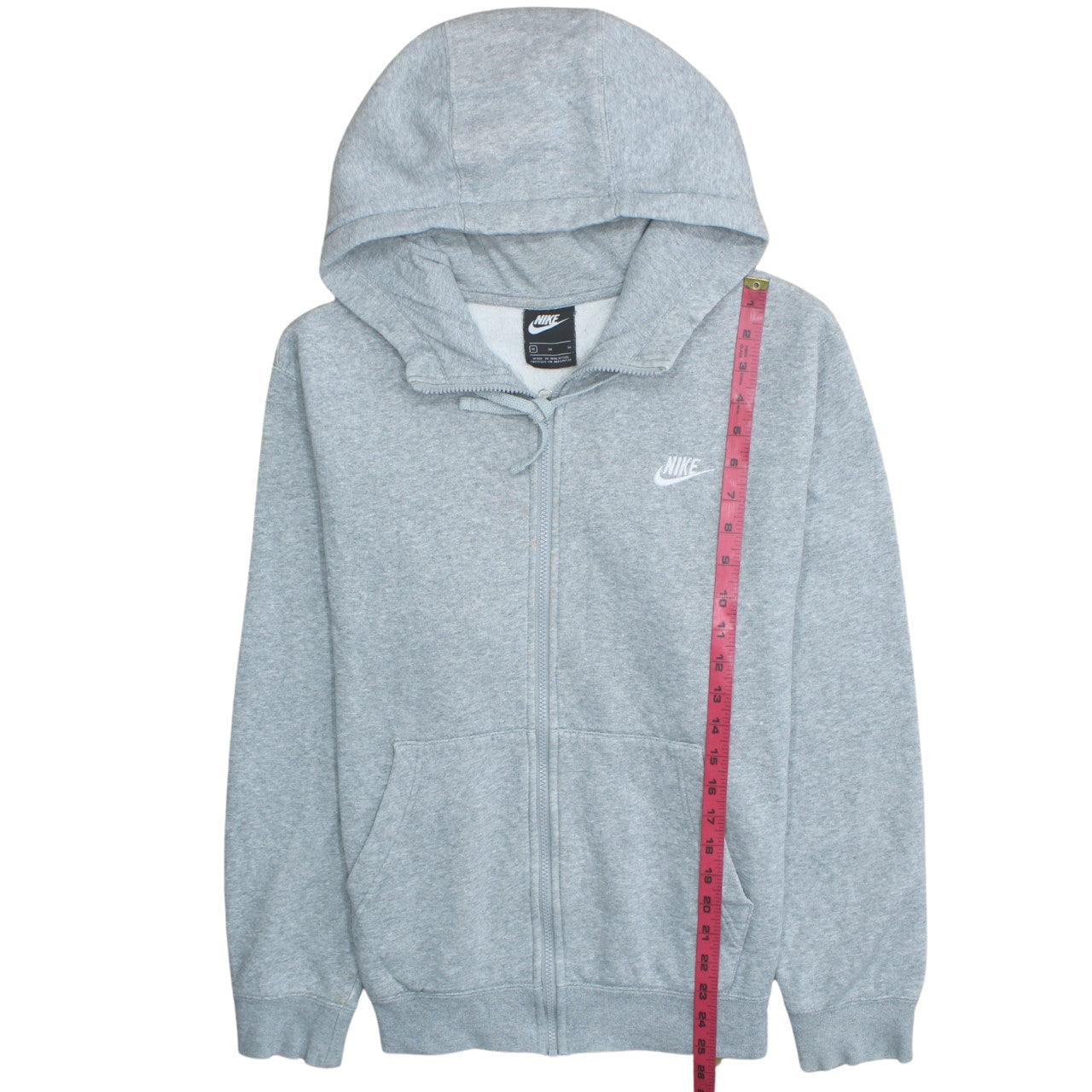 Nike Men's Grey Full Zip Hoodie Size M Fleece Sweatshirt