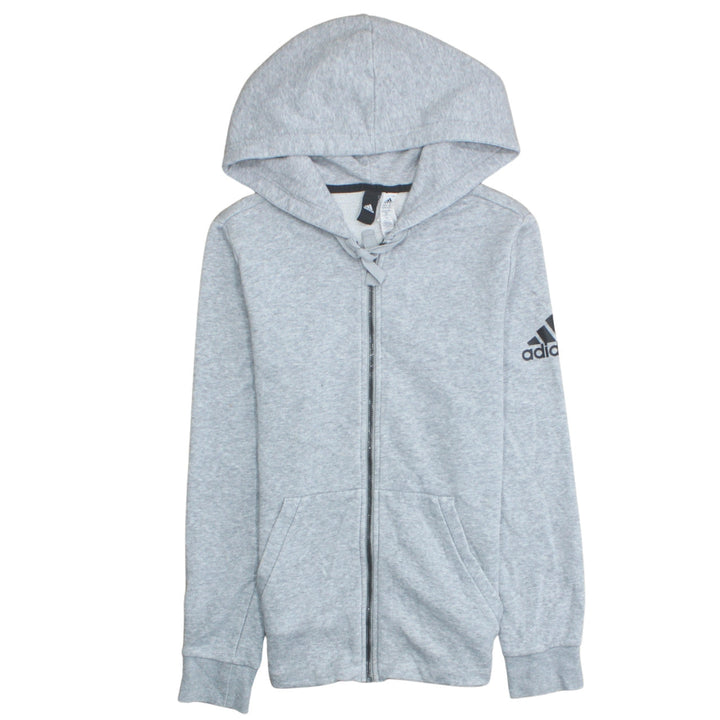 Adidas Womens Grey Full Zip Hoodie Size M, Hooded Sweatshirt