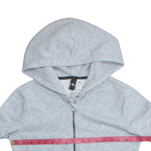 Adidas Womens Grey Full Zip Hoodie Size M, Hooded Sweatshirt