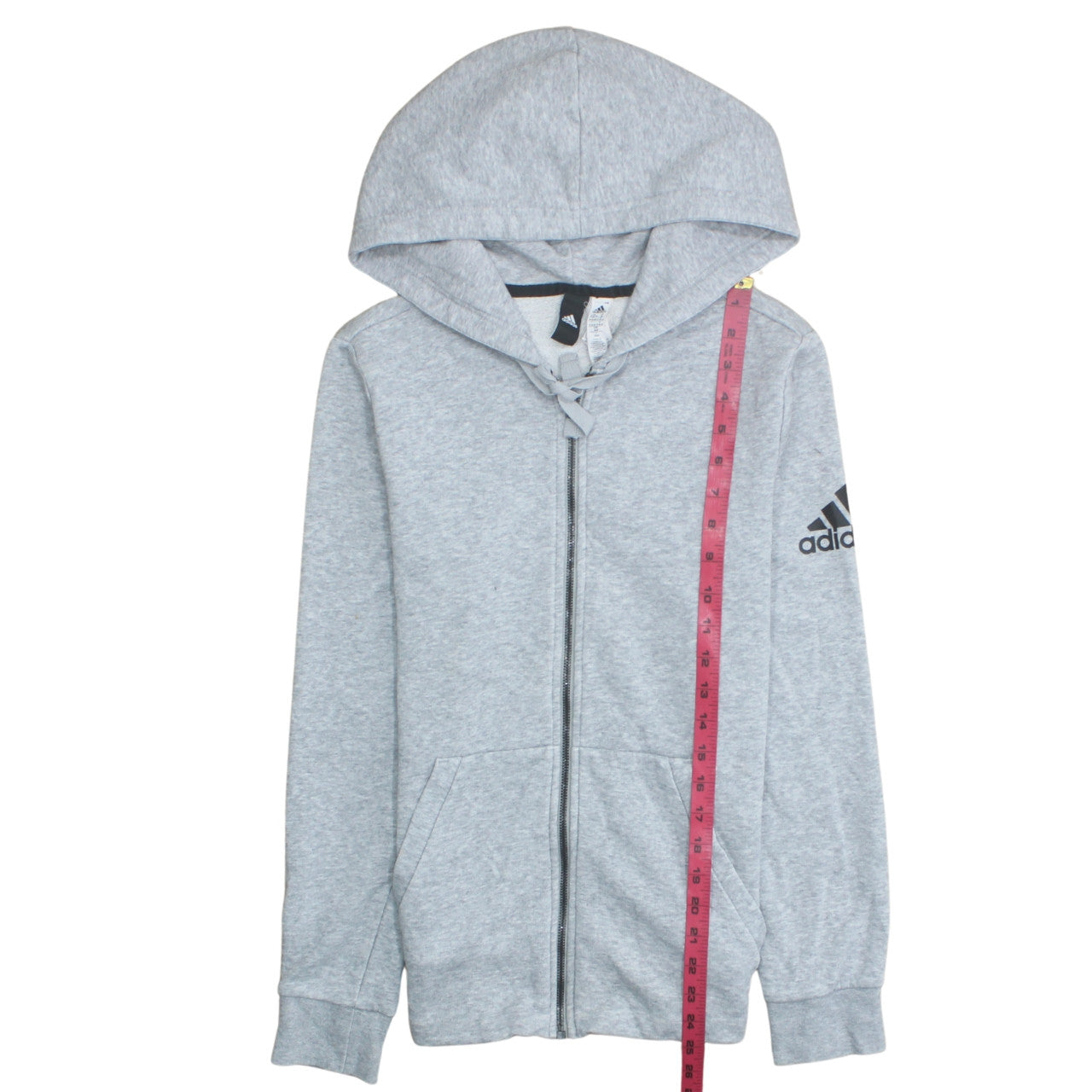 Adidas Womens Grey Full Zip Hoodie Size M, Hooded Sweatshirt