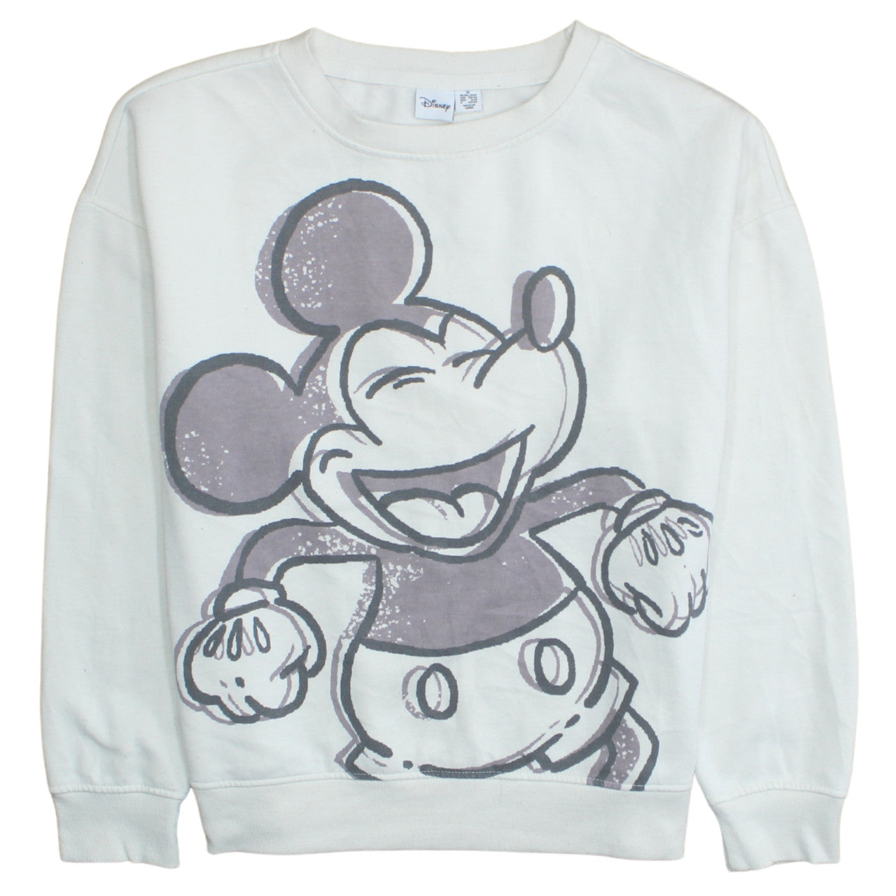 Disney Women White Mickey Mouse Pullover Sweatshirt Size M