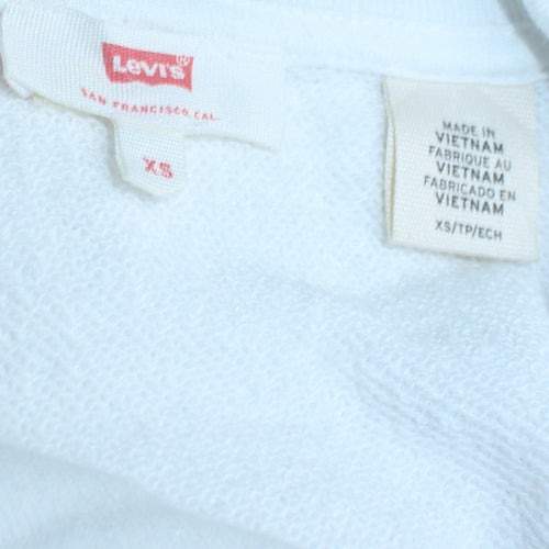 Levi's Womens White Pink Red Pullover Sweatshirt XS Colourblock Cotton