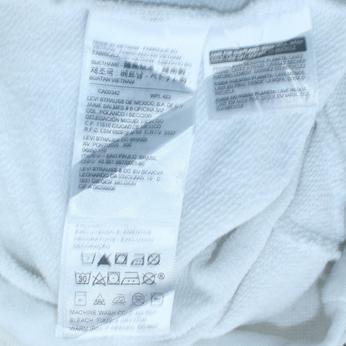 Levi's Womens White Pink Red Pullover Sweatshirt XS Colourblock Cotton