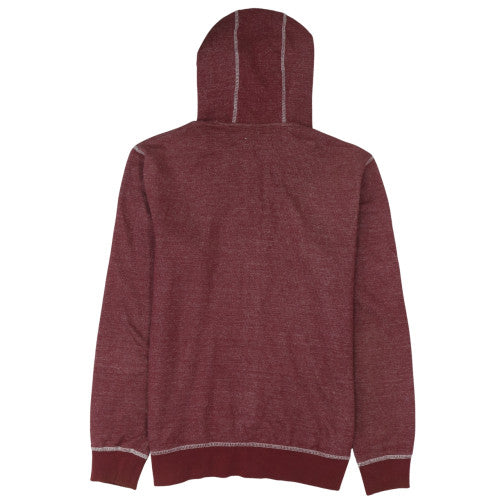 Quiksilver Mens Red Full Zip Hoodie Size M Regular Fit Cotton Blend
