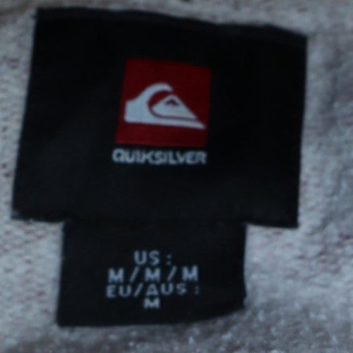 Quiksilver Mens Red Full Zip Hoodie Size M Regular Fit Cotton Blend