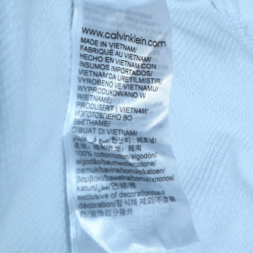 Calvin Klein Jeans Men's White M 1/4 Zip Logo Mock Neck Sweatshirt