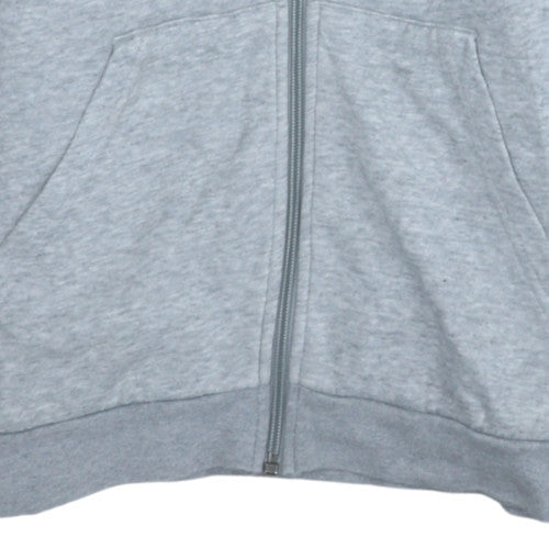 Adidas Boys Grey Full Zip Hoodie 11-12 Years Regular Fit Sportswear