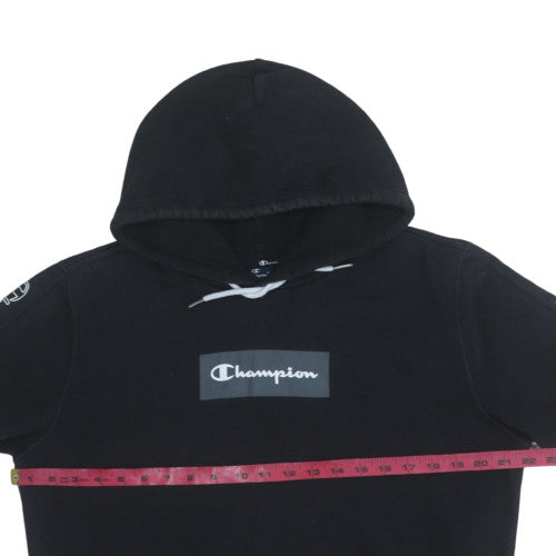 Champion Men's Black Medium Pullover Hoodie with Logo Graphic