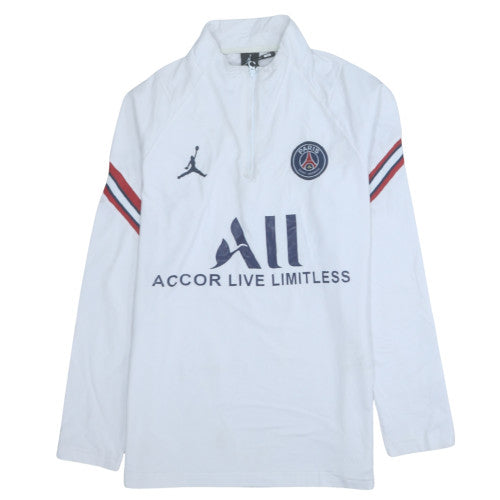 Jordan Paris Saint-Germain White Men's L 1/4 Zip Sweatshirt