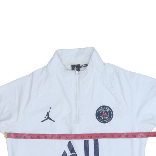Jordan Paris Saint-Germain White Men's L 1/4 Zip Sweatshirt
