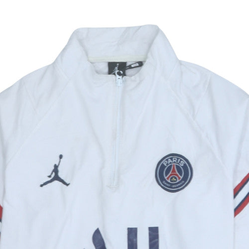 Jordan Paris Saint-Germain White Men's L 1/4 Zip Sweatshirt