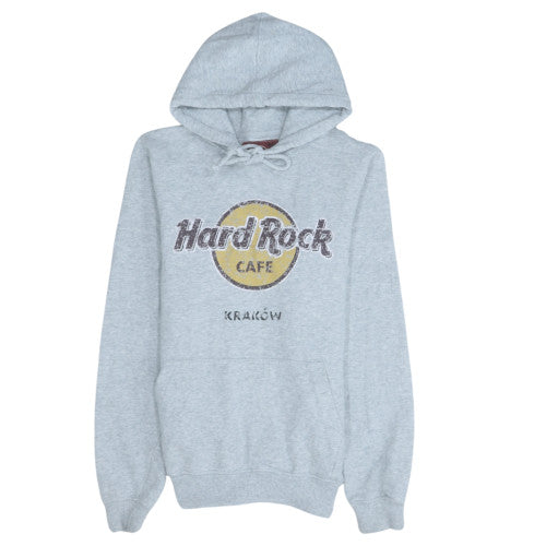 Hard Rock Cafe Kraków Grey Hoodie Women Small Pullover Cotton Blend