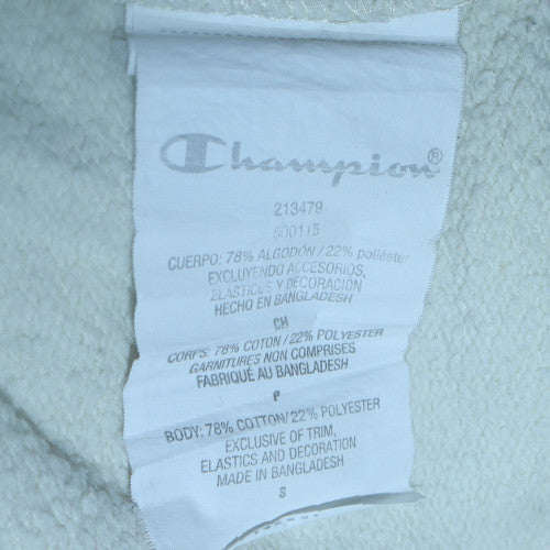 Champion Men's White Small Pullover Sweatshirt Logo Crew Neck