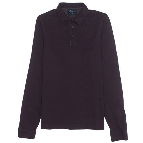 Fred Perry Men’s Purple Long Sleeve Slim Fit Polo Shirt M