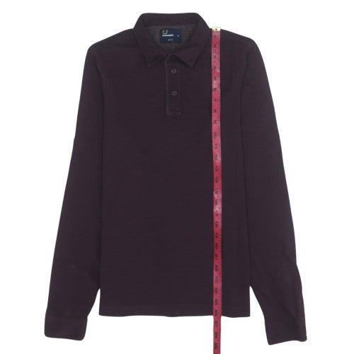 Fred Perry Men’s Purple Long Sleeve Slim Fit Polo Shirt M