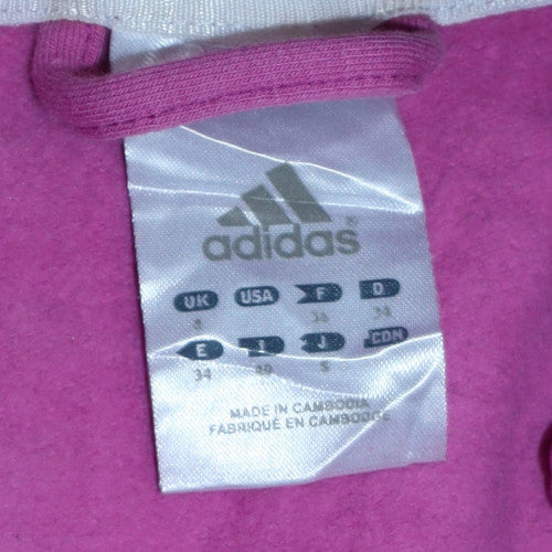 Adidas Womens Pink Full Zip Hoodie Size 8 Hooded Sportswear