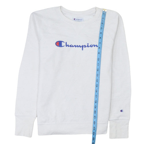 Champion Men's White Small Pullover Sweatshirt Crew Neck Logo