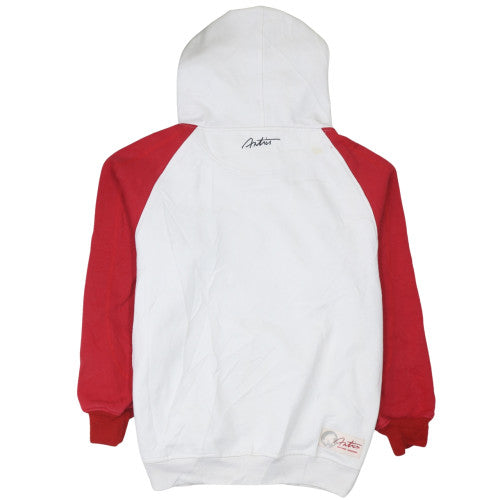 Antics Men’s White Red Pullover Hoodie XL Graphic Fleece