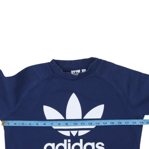 Adidas Women's Blue Crew Neck Pullover Sweatshirt Size 14