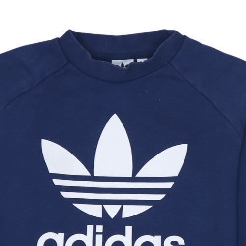 Adidas Women's Blue Crew Neck Pullover Sweatshirt Size 14