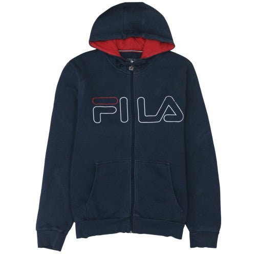 Fila Men's Navy Blue Full Zip Hoodie XL Cotton Blend Casual Sweatshirt