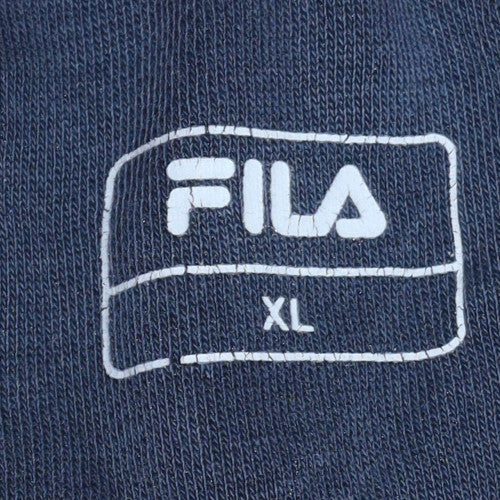 Fila Men's Navy Blue Full Zip Hoodie XL Cotton Blend Casual Sweatshirt